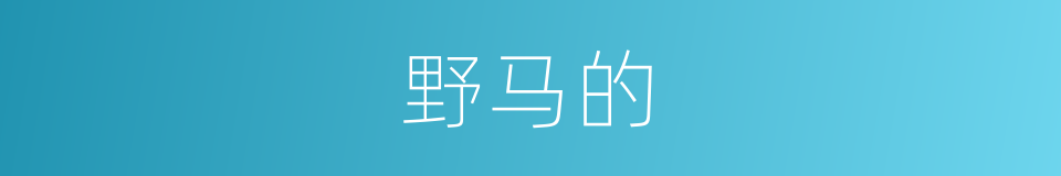野马的的同义词