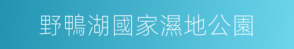 野鴨湖國家濕地公園的同義詞