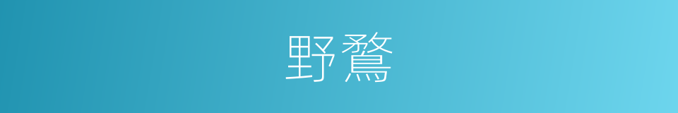 野鶩的意思
