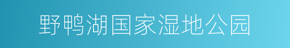 野鸭湖国家湿地公园的同义词