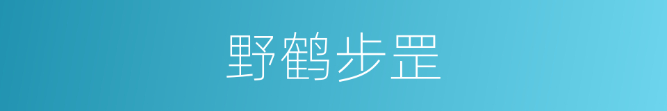 野鹤步罡的意思