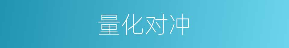 量化对冲的同义词