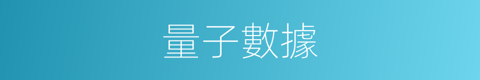 量子數據的同義詞