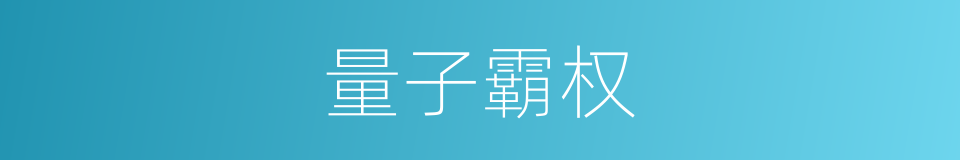 量子霸权的同义词