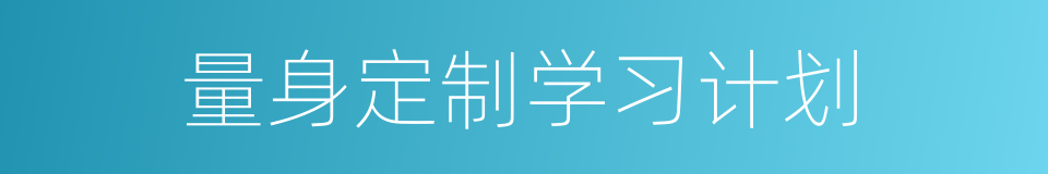 量身定制学习计划的同义词
