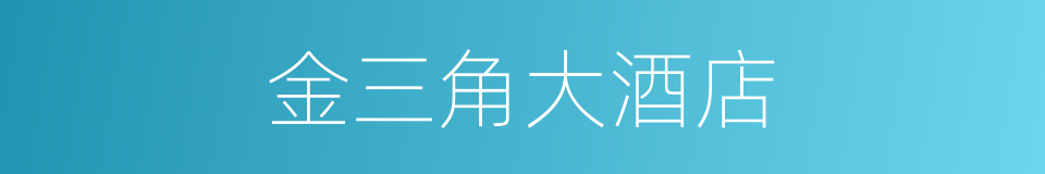 金三角大酒店的同义词