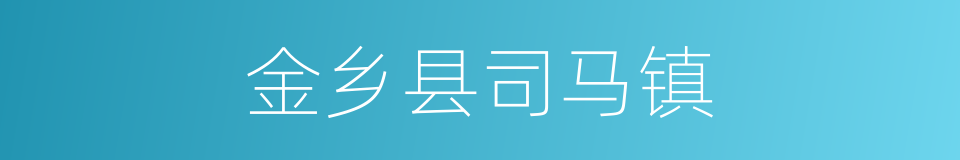 金乡县司马镇的同义词