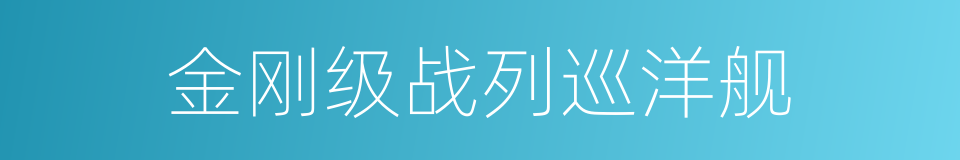 金刚级战列巡洋舰的同义词