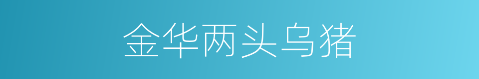 金华两头乌猪的同义词