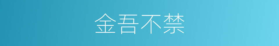 金吾不禁的意思