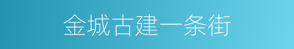 金城古建一条街的同义词