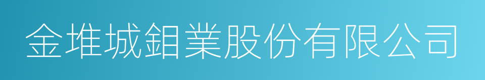 金堆城鉬業股份有限公司的同義詞