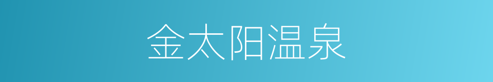 金太阳温泉的同义词
