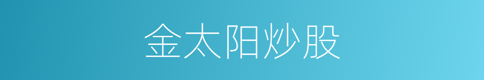 金太阳炒股的同义词