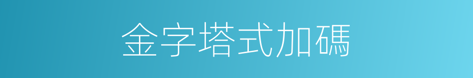 金字塔式加碼的同義詞
