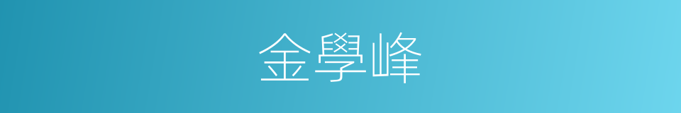 金學峰的同義詞