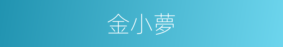 金小夢的意思
