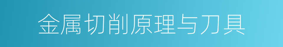 金属切削原理与刀具的同义词