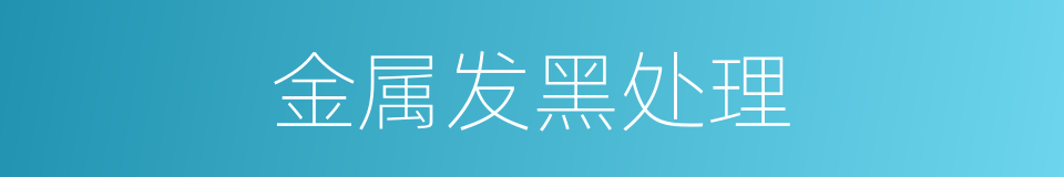 金属发黑处理的同义词