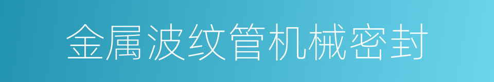 金属波纹管机械密封的同义词