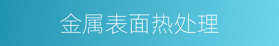 金属表面热处理的同义词