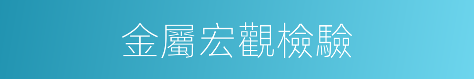 金屬宏觀檢驗的同義詞