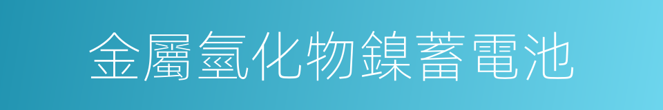 金屬氫化物鎳蓄電池的同義詞