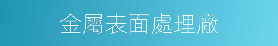 金屬表面處理廠的同義詞