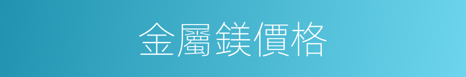 金屬鎂價格的同義詞