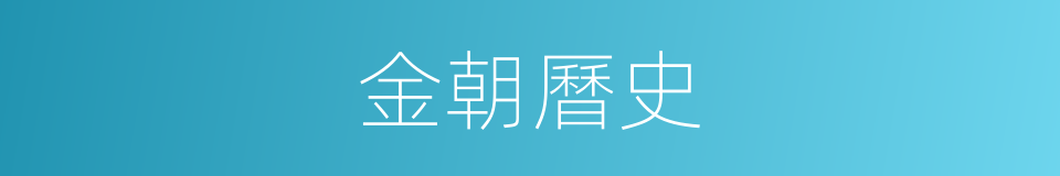 金朝曆史的同義詞