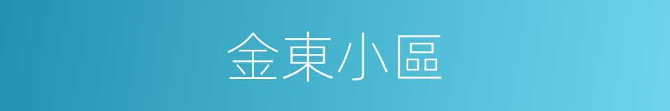 金東小區的同義詞