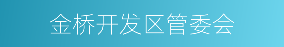 金桥开发区管委会的同义词