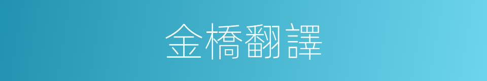 金橋翻譯的同義詞