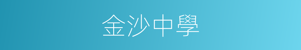 金沙中學的同義詞