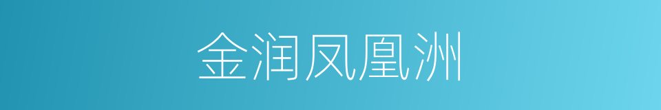 金润凤凰洲的同义词