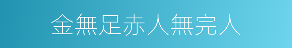 金無足赤人無完人的同義詞