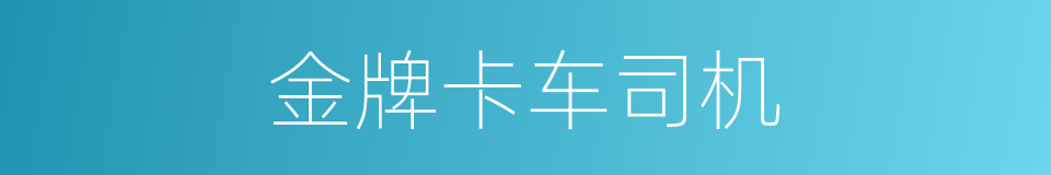金牌卡车司机的同义词