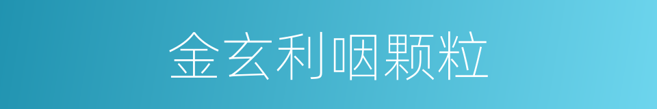 金玄利咽颗粒的同义词
