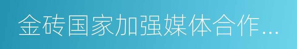 金砖国家加强媒体合作行动计划的同义词