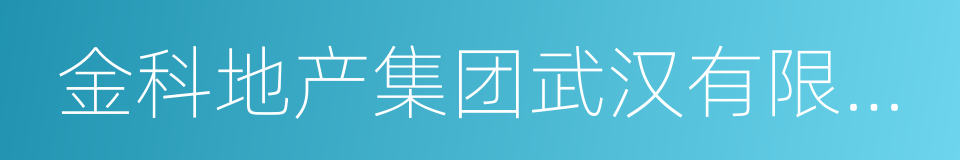 金科地产集团武汉有限公司的同义词