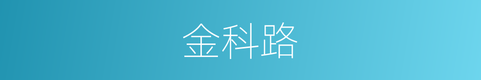 金科路的同义词