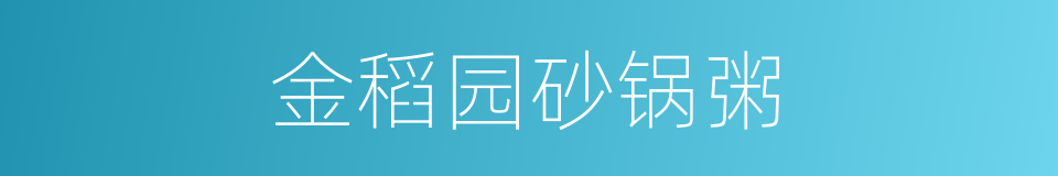 金稻园砂锅粥的同义词