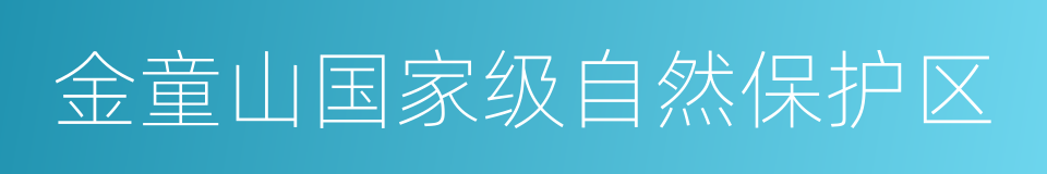 金童山国家级自然保护区的同义词