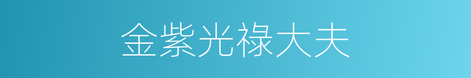 金紫光祿大夫的同義詞