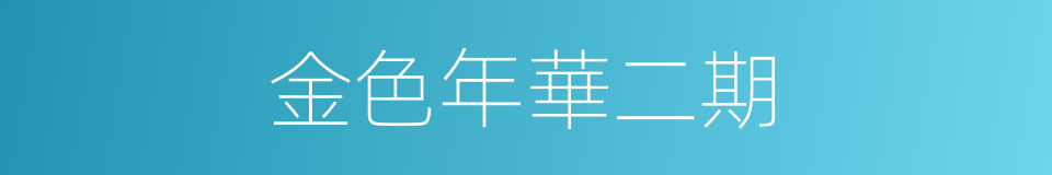 金色年華二期的同義詞