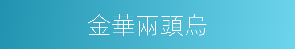 金華兩頭烏的同義詞