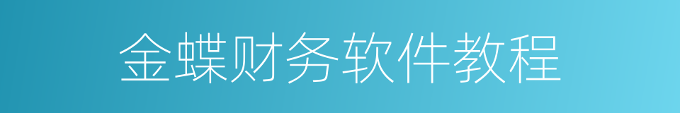 金蝶财务软件教程的同义词