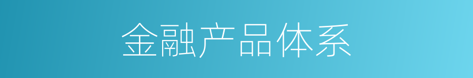 金融产品体系的同义词