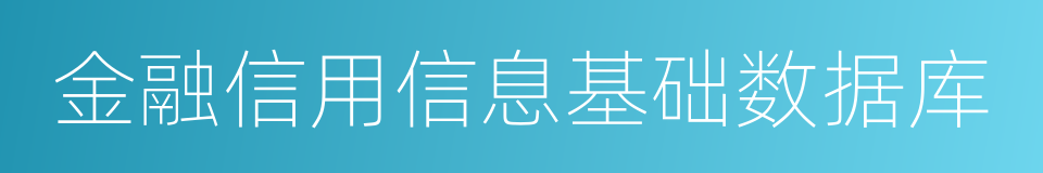 金融信用信息基础数据库的同义词