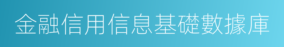 金融信用信息基礎數據庫的同義詞